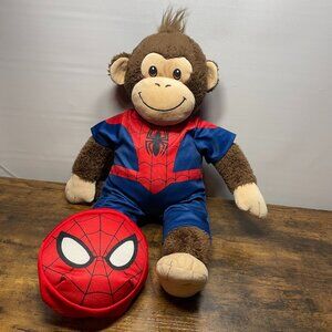 Build A Bear Monkey 18” Plush Brown Tan Stuffed Animal Spiderman